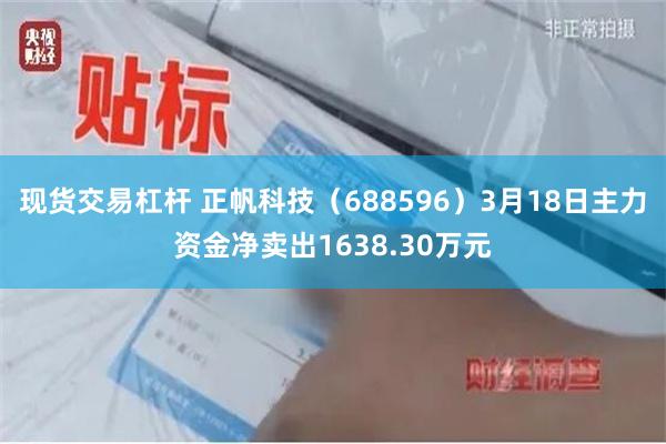 现货交易杠杆 正帆科技(688596)3月18日主力资金净卖出1638.30万元