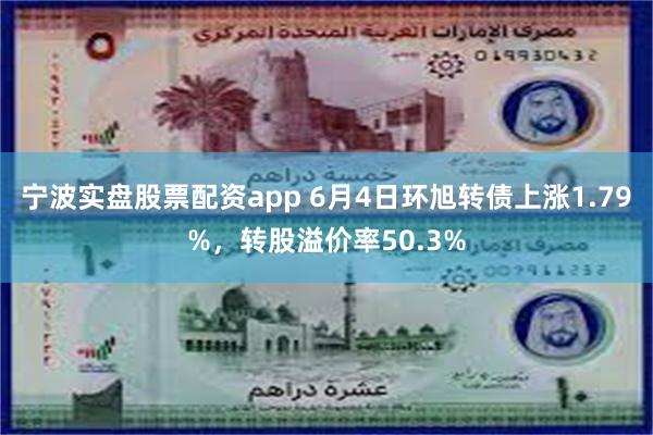 宁波实盘股票配资app 6月4日环旭转债上涨1.79%,转股溢价率50.3%