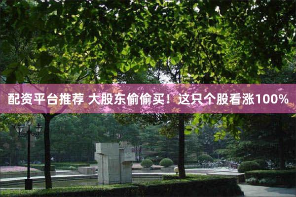 配资平台推荐 大股东偷偷买!这只个股看涨100%